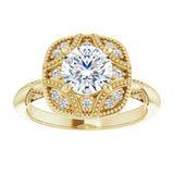 Engagement Ring Mounting/2-CT variant--.5CT variant--Round variant--.5CT variant--14K-rose-gold