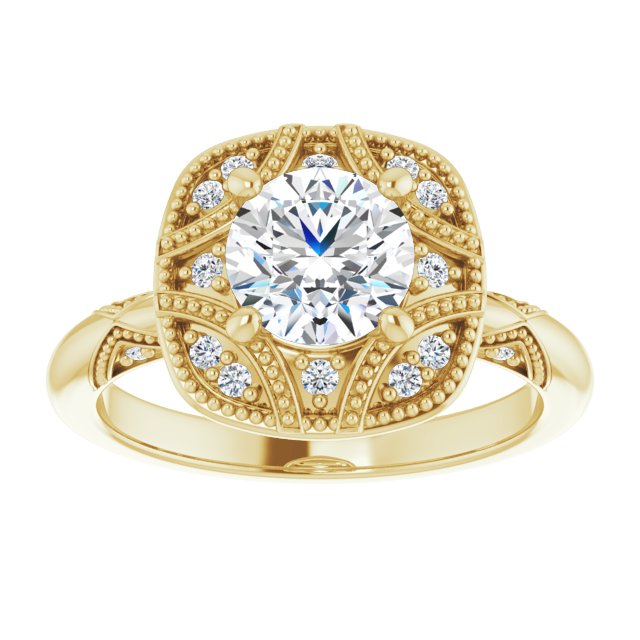 Engagement Ring Mounting/2-CT variant--.5CT variant--Round variant--.5CT variant--14K-rose-gold