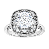 Engagement Ring Mounting variant--Round variant--1CT variant--14K-yellow-gold