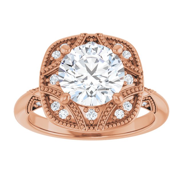 Engagement Ring Mounting variant--Round variant--2CT variant--14K-white-gold