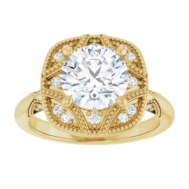 Engagement Ring Mounting variant--Round variant--1CT variant--14K-rose-gold