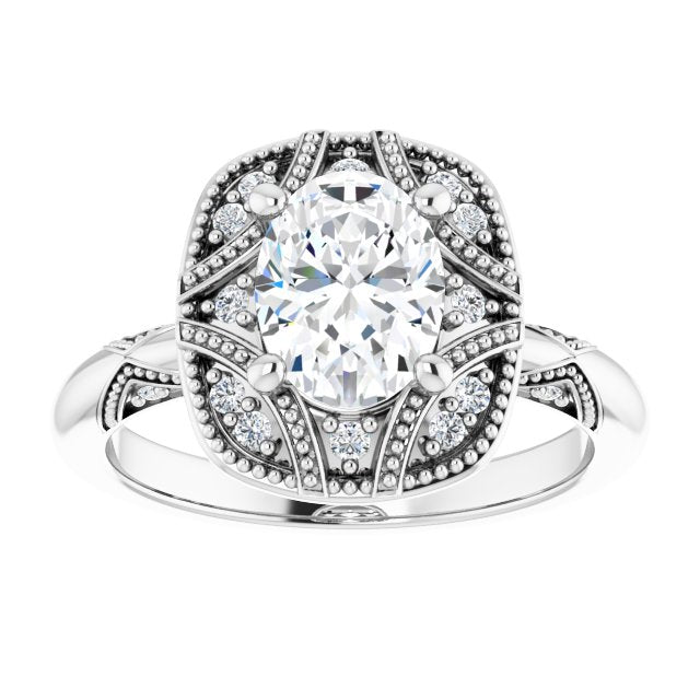 Engagement Ring Mounting variant--Oval variant--1CT variant--14K-rose-gold