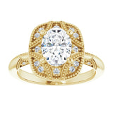 Engagement Ring Mounting variant--Oval variant--2CT variant--14K-white-gold