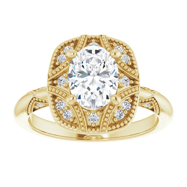Engagement Ring Mounting variant--Oval variant--2CT variant--14K-white-gold