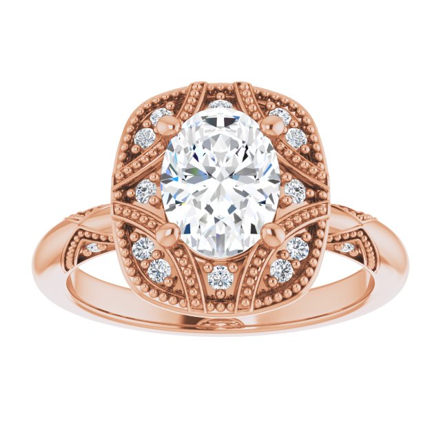 Engagement Ring Mounting variant--Oval variant--2CT variant--14K-yellow-gold