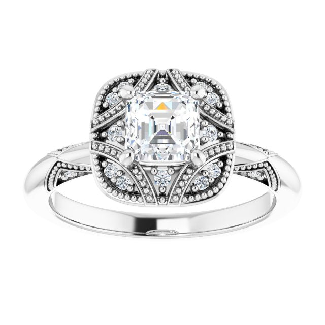 Engagement Ring Mounting/2-CT variant--.5CT variant--Asscher variant--.5CT variant--14K-rose-gold