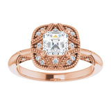 Engagement Ring Mounting variant--Asscher variant--2CT variant--14K-yellow-gold