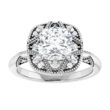 Engagement Ring Mounting variant--Cushion variant--2CT variant--14K-rose-gold
