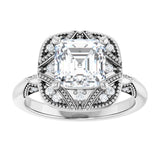 Engagement Ring Mounting variant--Asscher variant--2CT variant--14K-rose-gold
