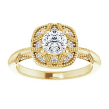 Engagement Ring Mounting variant--Cushion variant--1CT variant--14K-white-gold