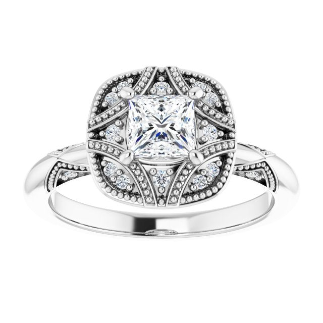 Engagement Ring Mounting variant--Round variant--2CT variant--14K-yellow-gold