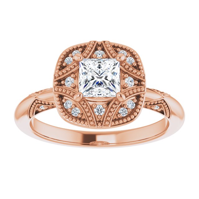 Engagement Ring Mounting/2-CT variant--.5CT variant--Square variant--.5CT variant--14K-white-gold