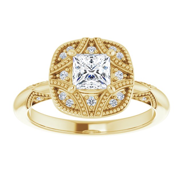 Engagement Ring Mounting variant--Round variant--2CT variant--14K-rose-gold