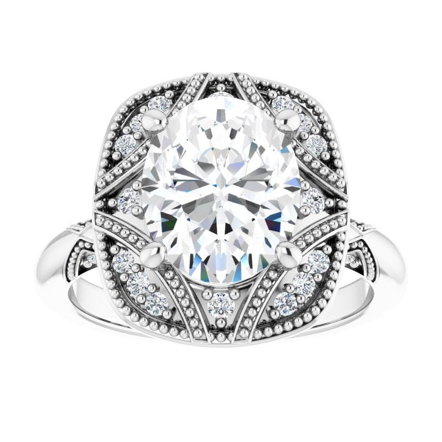 Engagement Ring Mounting variant--Oval variant--2CT variant--14K-rose-gold
