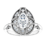 Engagement Ring Mounting variant--Pear variant--1CT variant--14K-rose-gold