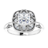 Engagement Ring Mounting/2-CT variant--.5CT variant--Square variant--.5CT variant--14K-yellow-gold