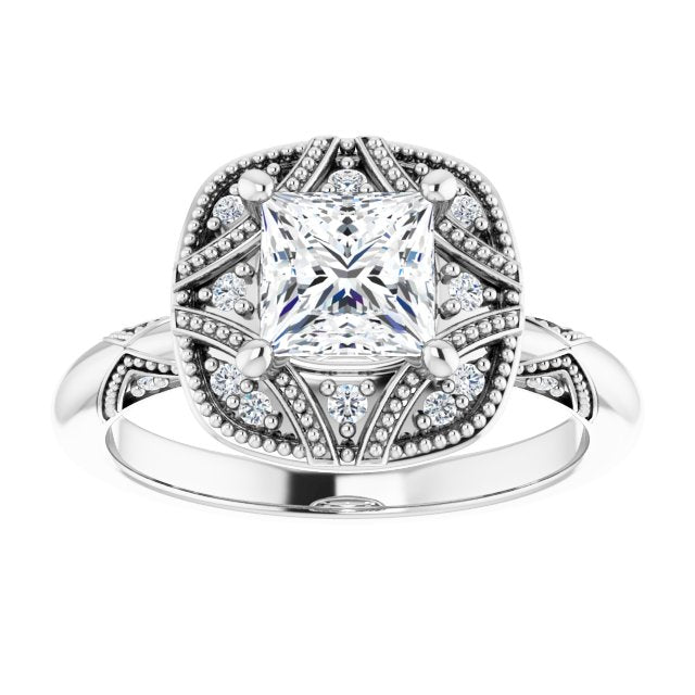 Engagement Ring Mounting/2-CT variant--.5CT variant--Square variant--.5CT variant--14K-yellow-gold