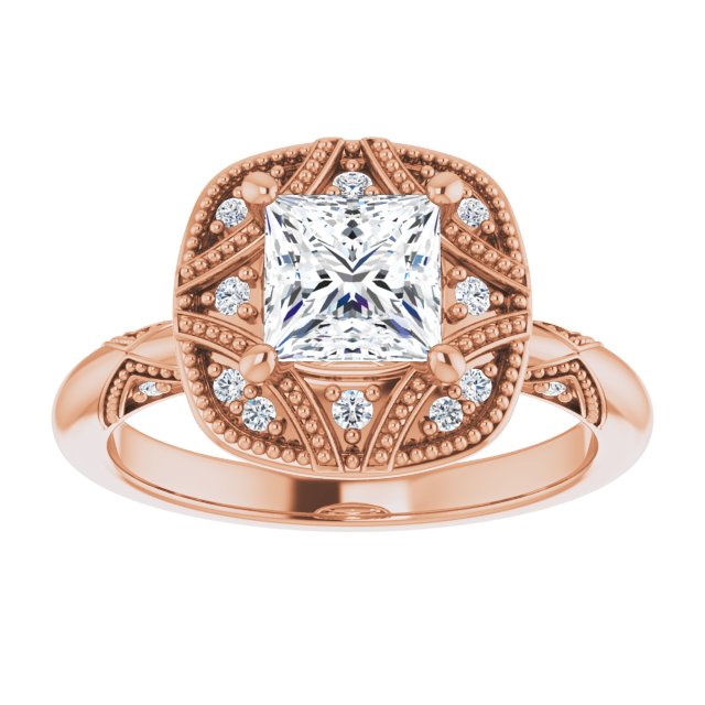 Engagement Ring Mounting variant--Square variant--1CT variant--14K-white-gold