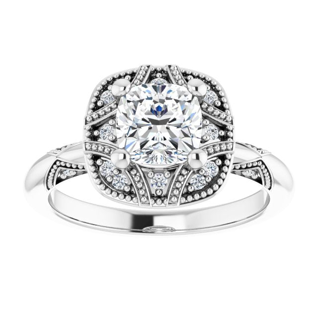 Engagement Ring Mounting variant--Cushion variant--1CT variant--14K-rose-gold