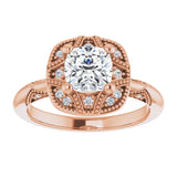 Engagement Ring Mounting variant--Cushion variant--2CT variant--14K-yellow-gold