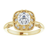 Engagement Ring Mounting variant--Cushion variant--2CT variant--14K-white-gold