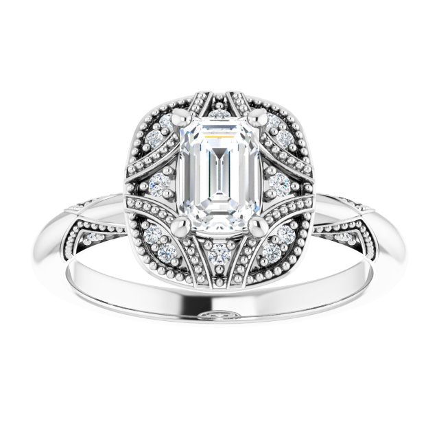Engagement Ring Mounting/2-CT variant--.5CT variant--Emerald variant--.5CT variant--14K-rose-gold