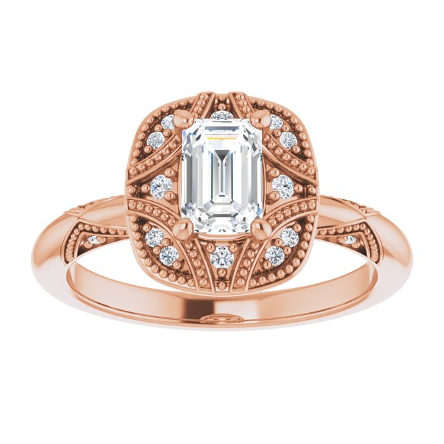 Engagement Ring Mounting variant--Emerald variant--1CT variant--14K-yellow-gold
