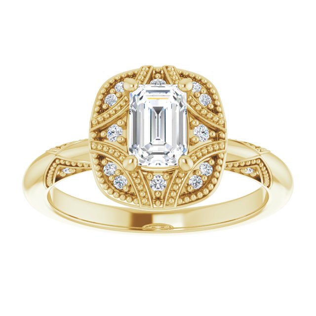 Engagement Ring Mounting variant--Emerald variant--1CT variant--14K-white-gold