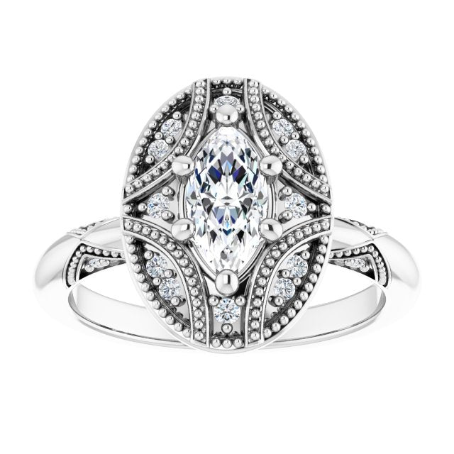 Engagement Ring Mounting/2-CT variant--.5CT variant--Marquise variant--.5CT variant--14K-rose-gold