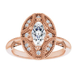 Engagement Ring Mounting variant--Marquise variant--1CT variant--14K-yellow-gold