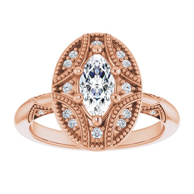 Engagement Ring Mounting variant--Marquise variant--1CT variant--14K-yellow-gold
