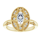 Engagement Ring Mounting variant--Marquise variant--1CT variant--14K-white-gold