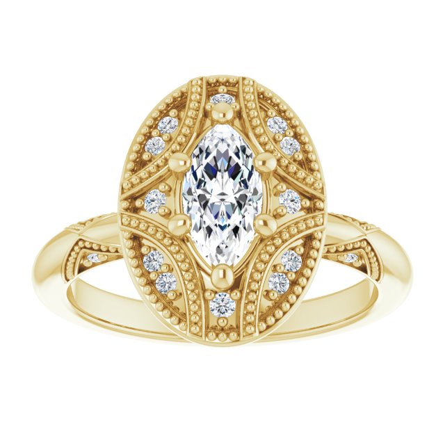 Engagement Ring Mounting variant--Marquise variant--1CT variant--14K-white-gold