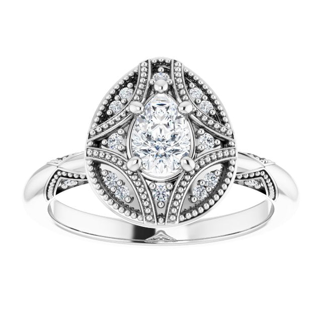Engagement Ring Mounting/2-CT variant--.5CT variant--Pear variant--.5CT variant--14K-rose-gold