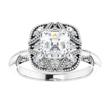 Engagement Ring Mounting variant--Asscher variant--1CT variant--14K-rose-gold