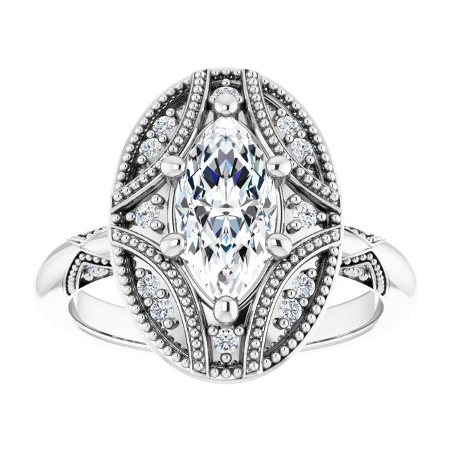 Engagement Ring Mounting variant--Marquise variant--1CT variant--14K-rose-gold