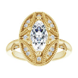 Engagement Ring Mounting variant--Marquise variant--2CT variant--14K-white-gold