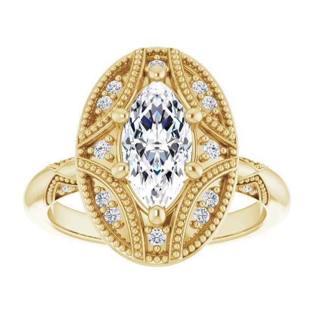 Engagement Ring Mounting variant--Marquise variant--2CT variant--14K-white-gold