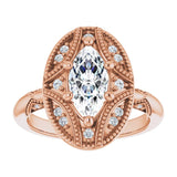 Engagement Ring Mounting variant--Marquise variant--2CT variant--14K-yellow-gold