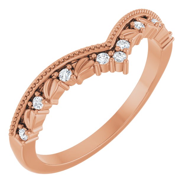Caprese diamond band in 14K rose gold with fine milgrain edge variant--14K-rose-gold