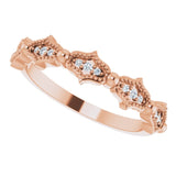 Fluted diamond band rose gold close-up of fluted texture variant--14K-rose-gold