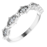 Fluted diamond band in yellow gold alternate angle showing milgrain edge detail variant--14K-white-gold variant--Platinum