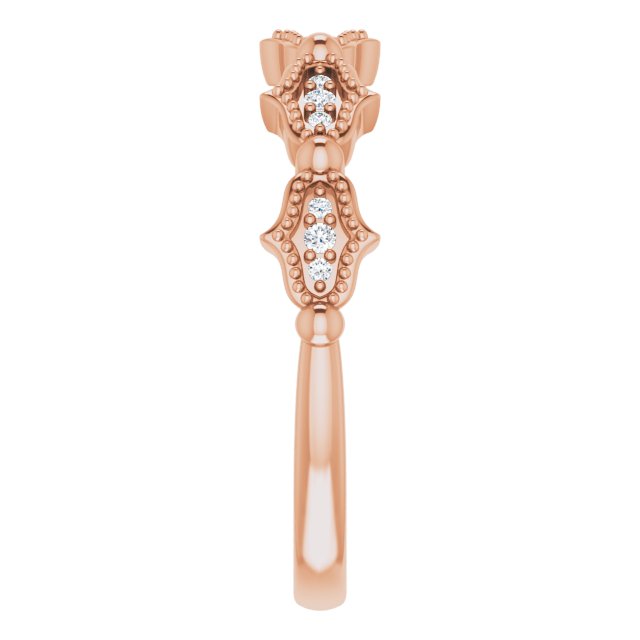 Fluted diamond band rose gold profile view showing proportions variant--14K-rose-gold