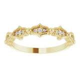 Fluted diamond band in white gold showing fluting texture and diamond accents variant--14K-yellow-gold