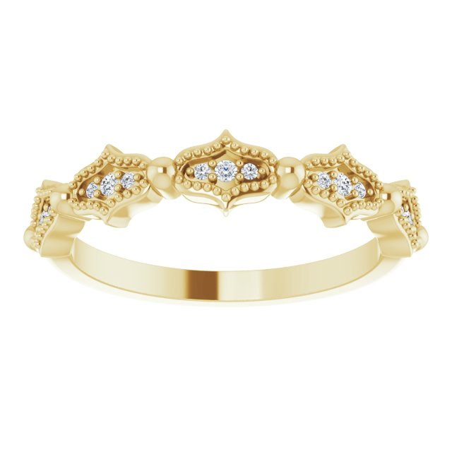 Fluted diamond band in white gold showing fluting texture and diamond accents variant--14K-yellow-gold