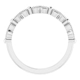 Fluted diamond band side view showing ring depth and milgrain detail variant--14K-white-gold variant--Platinum