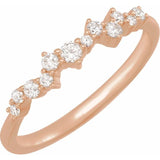 Scattered diamond band in 14K gold, in packaging variant--14K-rose-gold variant--Diamond-Lab variant--Diamond-Nat