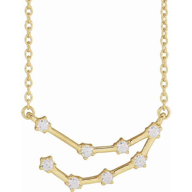 Capricorn diamond constellation necklace in 14K yellow gold