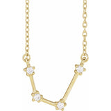 aquarius diamond constellation necklace in 14k gold