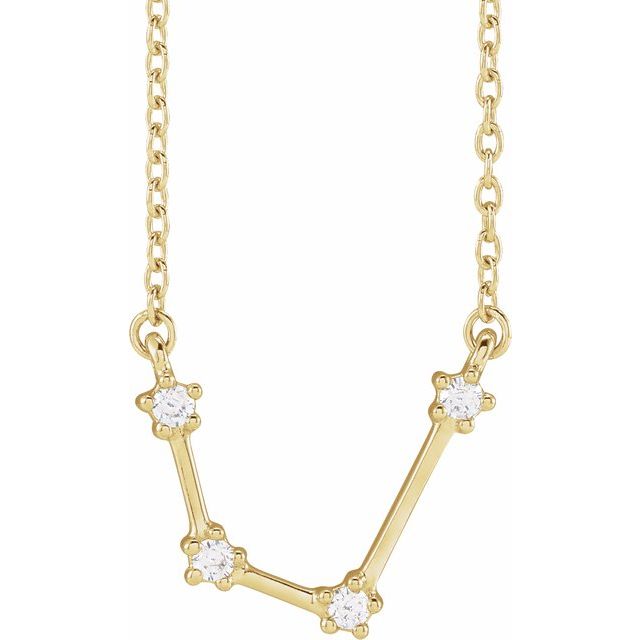 aquarius diamond constellation necklace in 14k gold